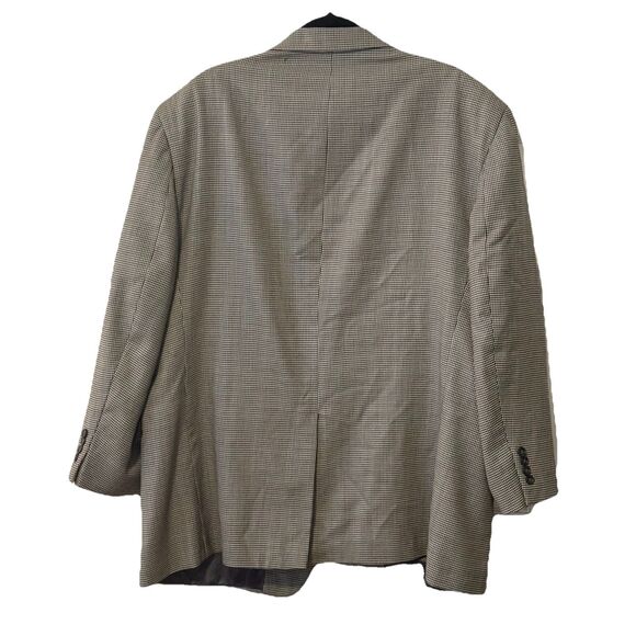 Jos A Bank Blazer 52R Men’s 100% Wool Black White Houndstooth Sport Coat 2 Btn - Picture 2 of 11